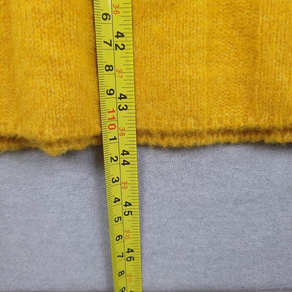 H&M Women's Ochre Oversized Stretch Wool Blend Ribbed Midi Dress Sz Small Yellow - Picture 12 of 14